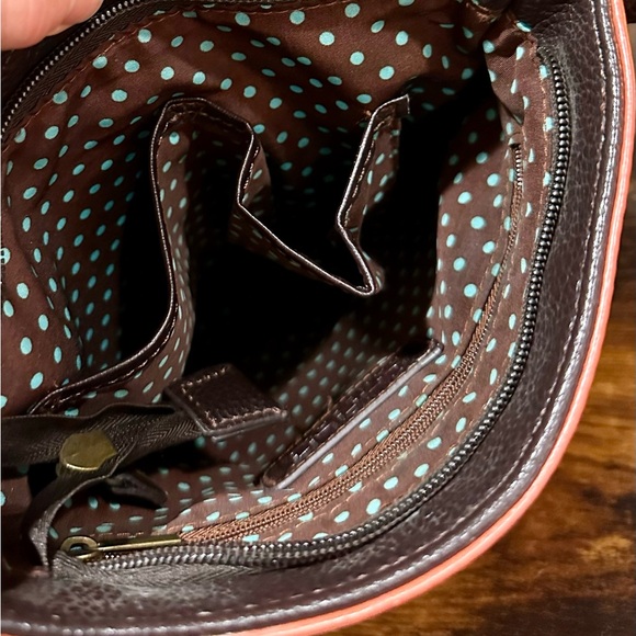 Chala Hedgehog Orange Crescent Crossbody Handbag Purse Adjustable Strap Pockets - Picture 8 of 9